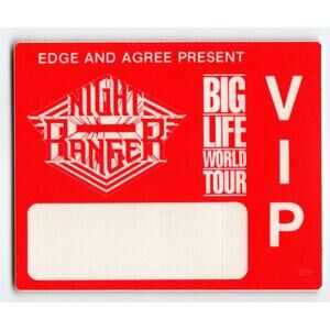 Night Ranger Big Life VIP Backstage Pass Original 1987 Hard Rock Music Fabric